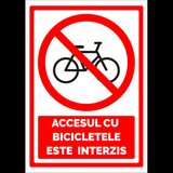 Indicator pentru accesul cu biciclete este interzis